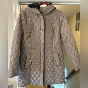 Michael Kors Quilted Coat in Gray